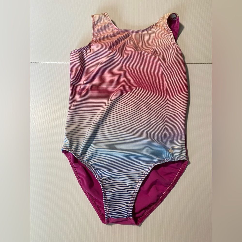 Destira gymnastics tank pastel blue pink sleeveless leotard LC-large child